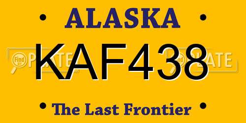 KAF438 Alaska License Plate