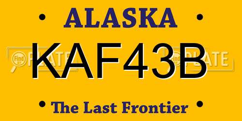 KAF43B Alaska License Plate