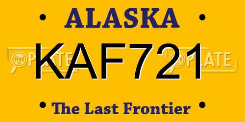 KAF721 Alaska License Plate