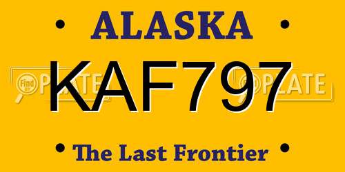 KAF797 Alaska License Plate