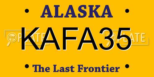 KAFA35 Alaska License Plate