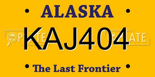 KAJ404 Alaska License Plate