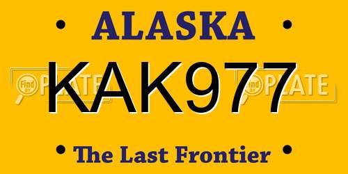 KAK977 Alaska License Plate