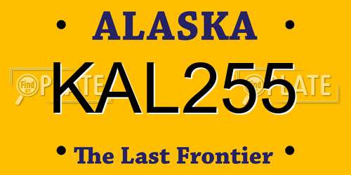 KAL255 Alaska License Plate