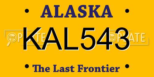 KAL543 Alaska License Plate
