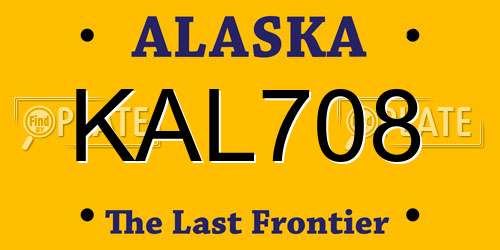KAL708 Alaska License Plate