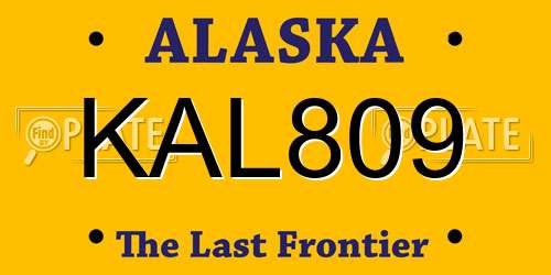 KAL809 Alaska License Plate