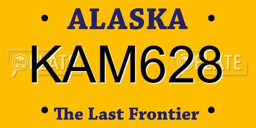 KAM628 Alaska License Plate