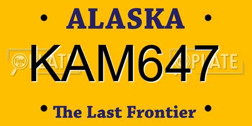 KAM647 Alaska License Plate