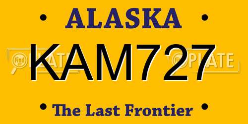 KAM727 Alaska License Plate