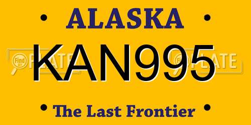 KAN995 Alaska License Plate