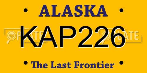 KAP226 Alaska License Plate