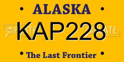 KAP228 Alaska License Plate