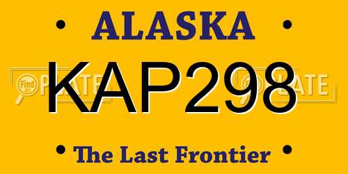 KAP298 Alaska License Plate