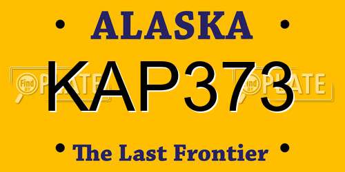 KAP373 Alaska License Plate