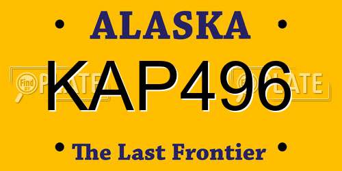 KAP496 Alaska License Plate