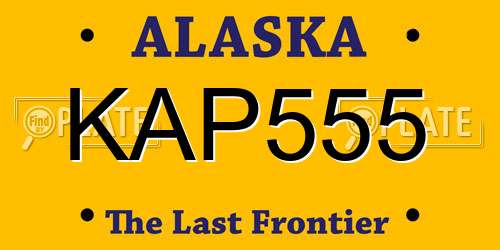 KAP555 Alaska License Plate