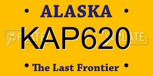 KAP620 Alaska License Plate