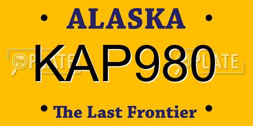 KAP980 Alaska License Plate