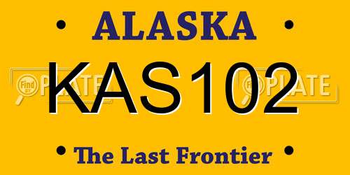 KAS102 Alaska License Plate