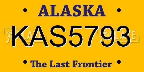 KAS5793 Alaska License Plate