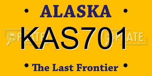 KAS701 Alaska License Plate