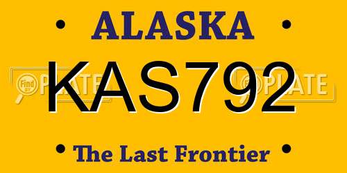 KAS792 Alaska License Plate