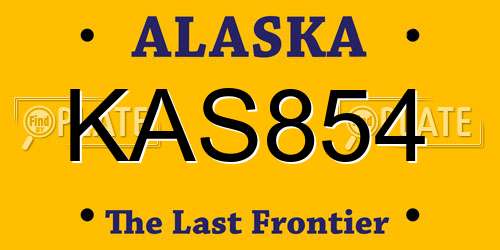 KAS854 Alaska License Plate
