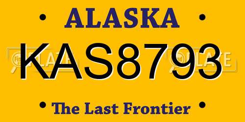 KAS8793 Alaska License Plate