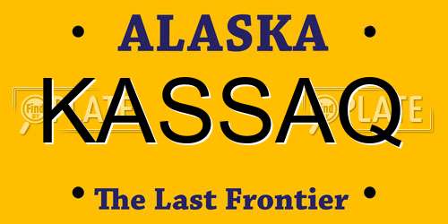 KASSAQ Alaska License Plate