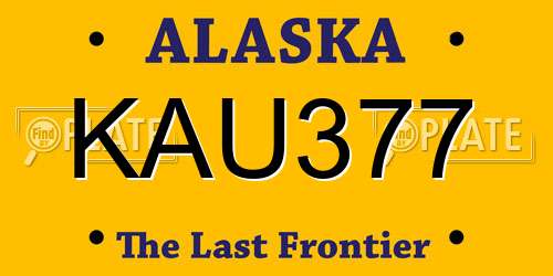 KAU377 Alaska License Plate