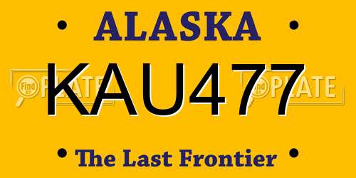 KAU477 Alaska License Plate