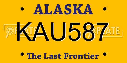 KAU587 Alaska License Plate