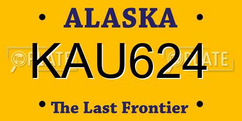 KAU624 Alaska License Plate