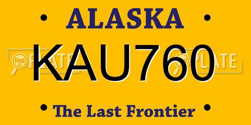 KAU760 Alaska License Plate