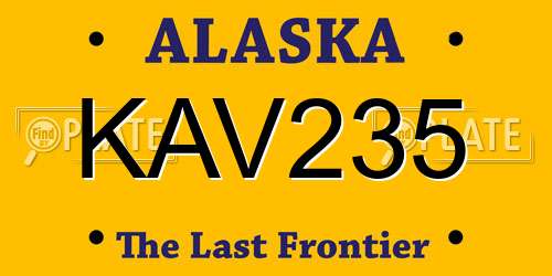 KAV235 Alaska License Plate