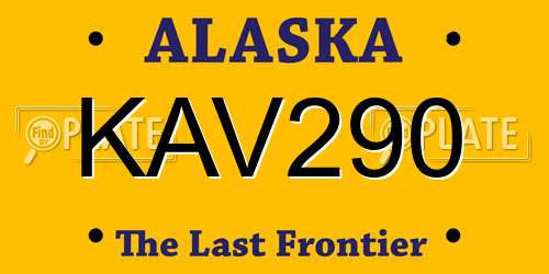 KAV290 Alaska License Plate
