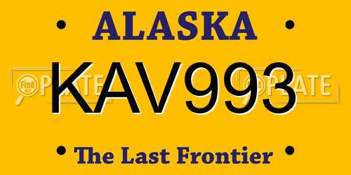 KAV993 Alaska License Plate