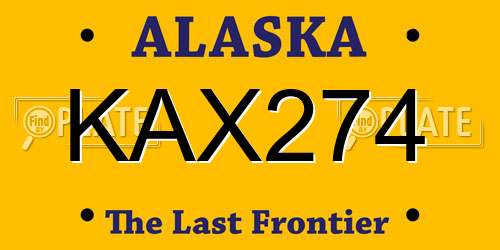KAX274 Alaska License Plate