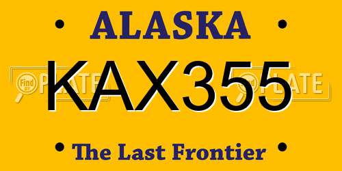 KAX355 Alaska License Plate