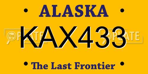 KAX433 Alaska License Plate
