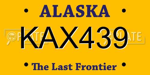 KAX439 Alaska License Plate