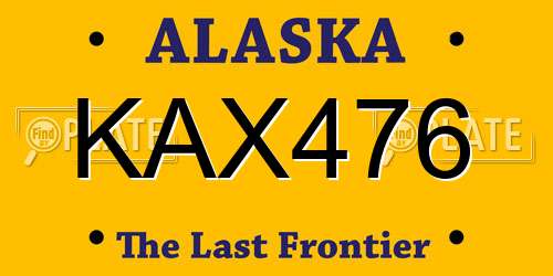 KAX476 Alaska License Plate
