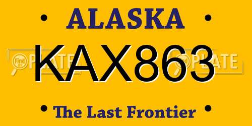 KAX863 Alaska License Plate