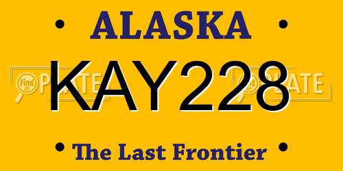 KAY228 Alaska License Plate