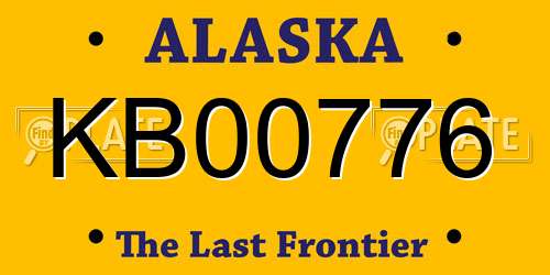 KB00776 Alaska License Plate