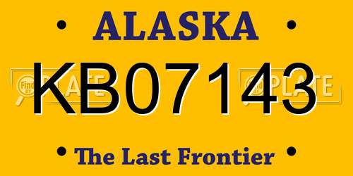 KB07143 Alaska License Plate