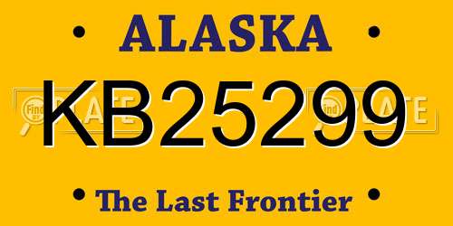 KB25299 Alaska License Plate