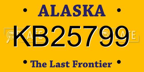 KB25799 Alaska License Plate