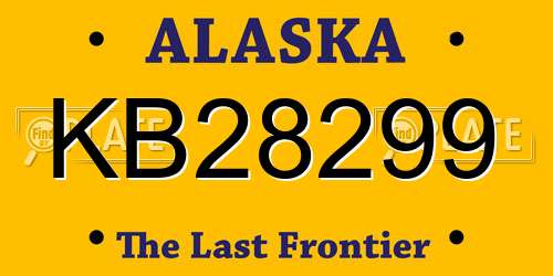 KB28299 Alaska License Plate
